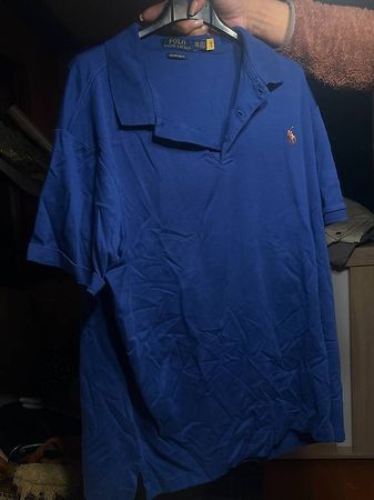 Polo Ralph Lauren Herren Poloshirt Custom Slim Fit XXL Blau