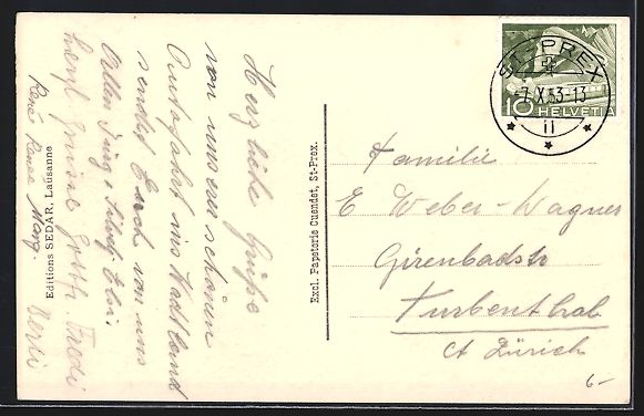 Cartes postales: St. Prex, Ortsansicht mit Bergpanorama – D'occasion à Berlin par bartko-reher 1