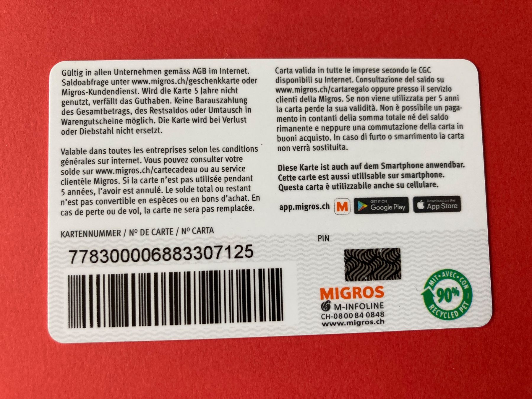 Cartoline: Migros Geschenkkarte leer – Usato da Schüpfheim venduto da Seerose80 1