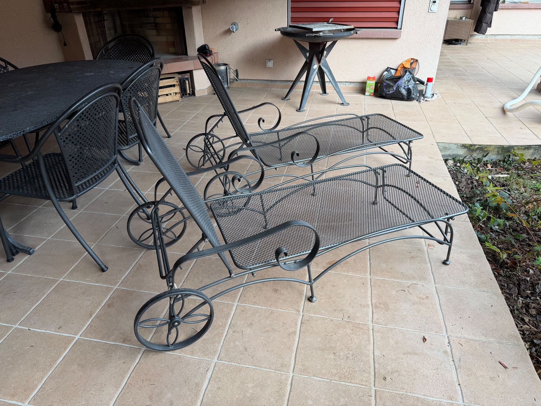 Hunn Set di tavolo e panche: Granit Gartentisch Stühle und Liegen – Usato da Witterswil venduto da wgw_8zyb 9