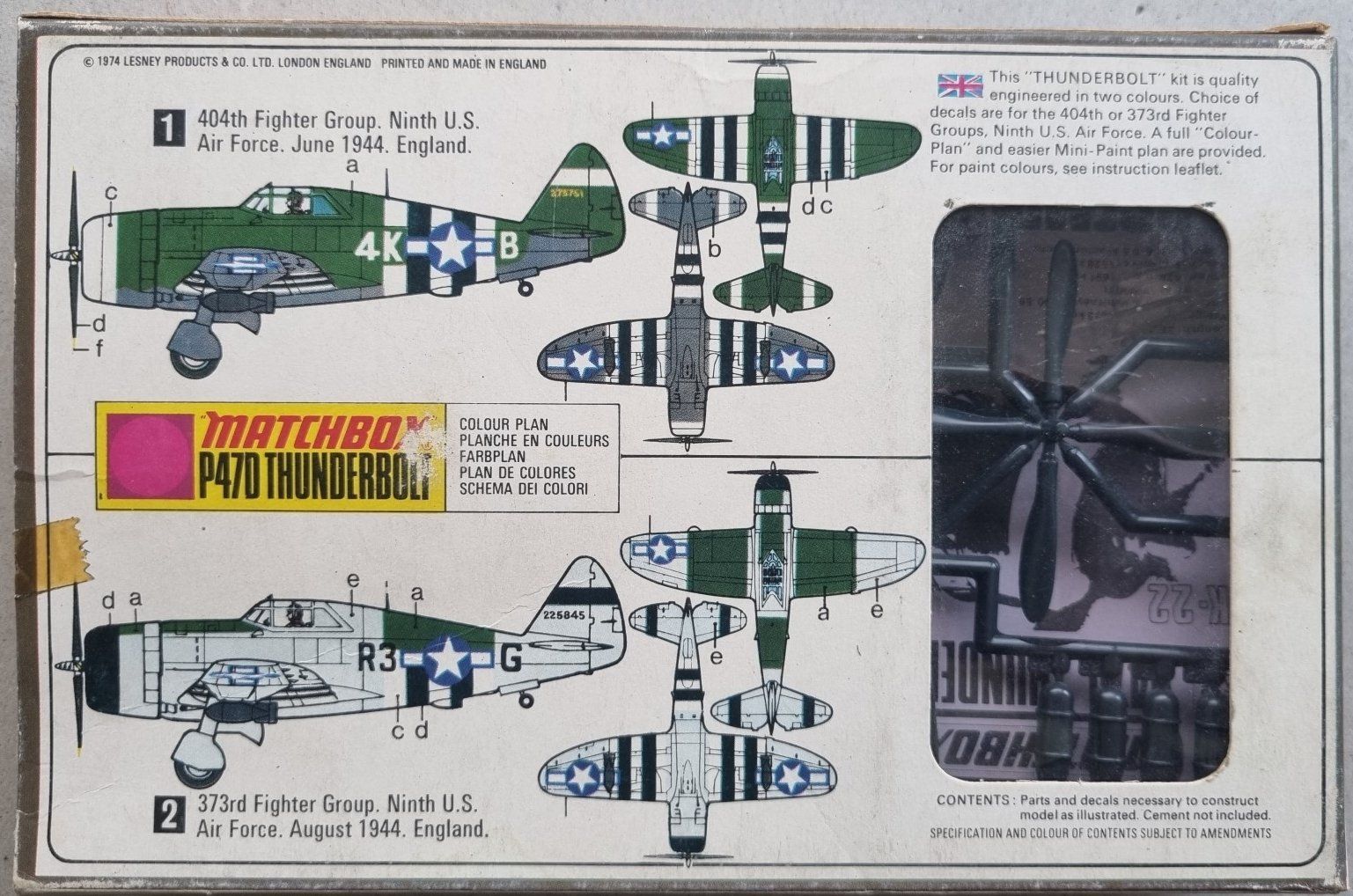 Matchbox Kit di modellismo & Modellini statici: 1/72 Matchbox P-47D – Usato da Grand-Lancy venduto da LFW 1