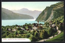 AK Sisikon, Panorama an der Axenstrasse