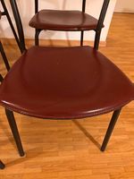 6 chaises en métal et cuir