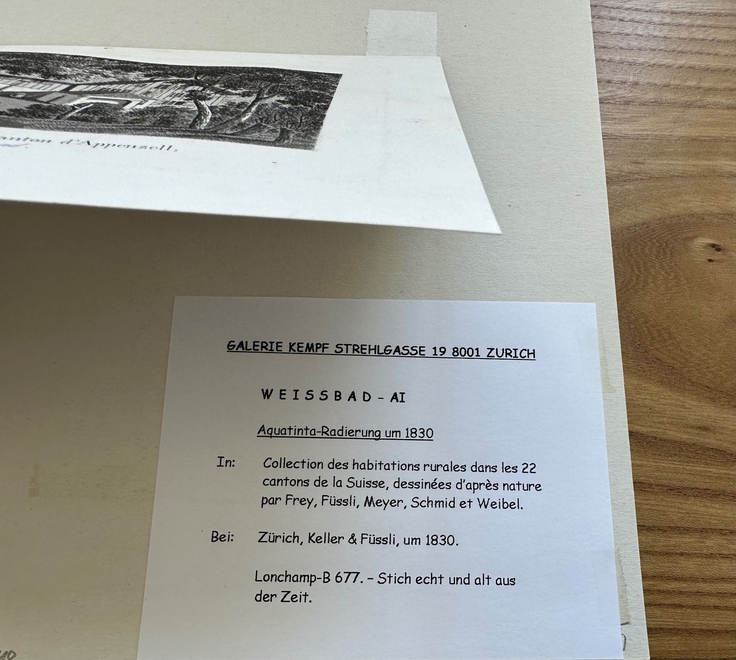 Incisioni: Weissbad Appenzell Aquatinta 1830 – Usato da Oberuzwil venduto da Crystall0 3