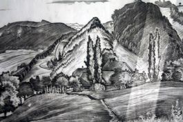 AARAUER LINOLSCHNEIDER (CH, 20. Jh.) Berglandschaft, sign.