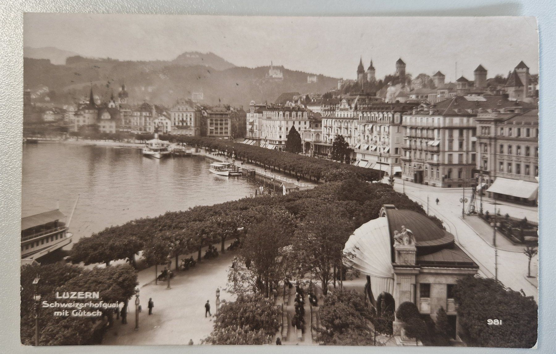 Cartoline postali: Luzern, Schweizerhofquai mit Gütsch 1913 – Usato da Melchnau venduto da Arthurius