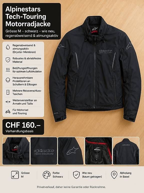 Giacche: Alpinestars Tech-Touring Motorradjacke Gr. M – Usato da Basel venduto da Furnitina