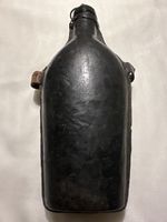 Antike Lederflasche mit Glasflasche, ca. 1900