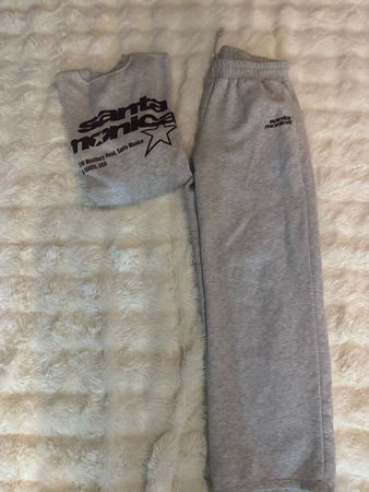 Pull&Bear Sweatshirt und Jogginghose wide Leg  Grau M