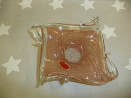 Murano Glas Schale rosa Vintage