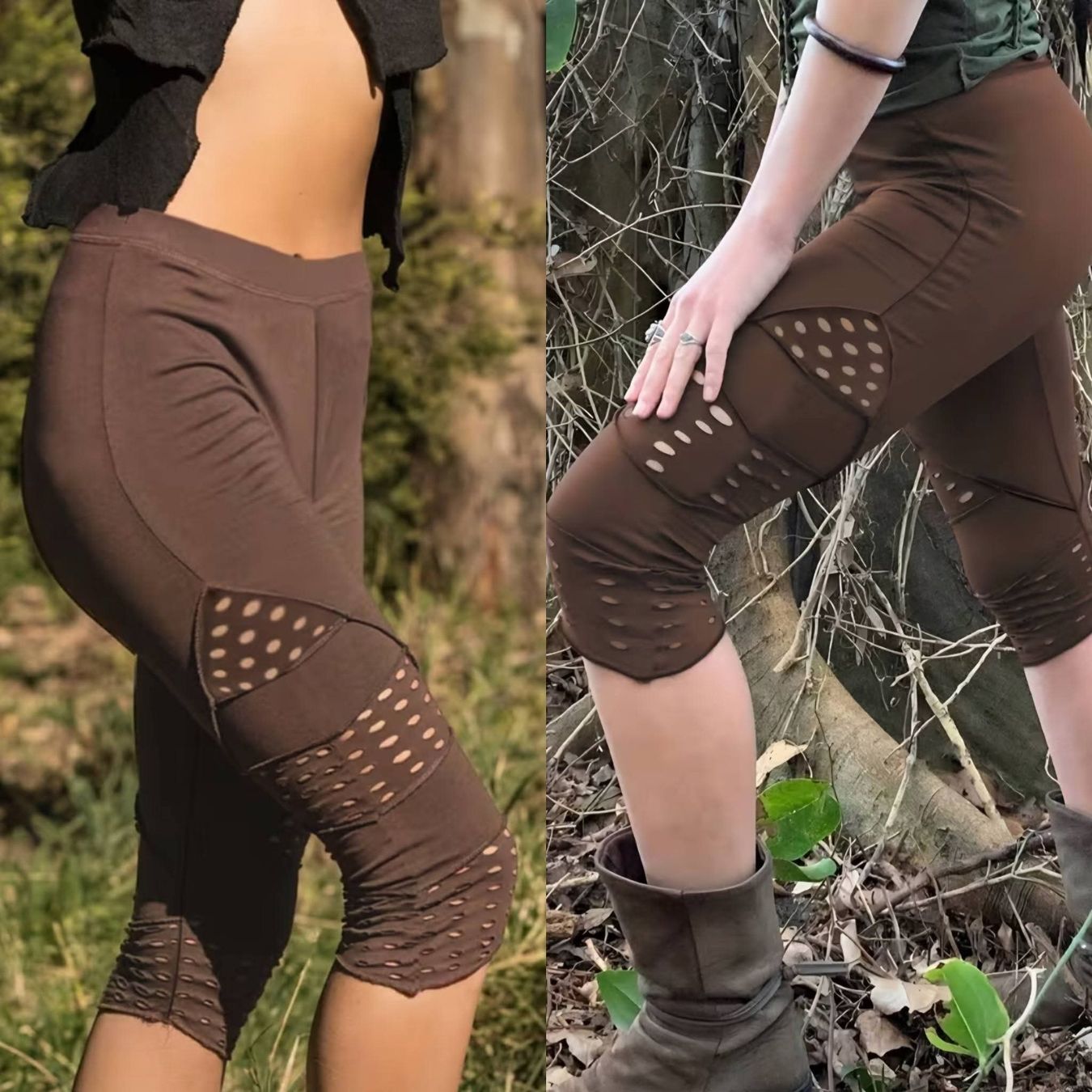 Leggings: Braune leggings goa boho ethno psy – Neu (gemäss Beschreibung) aus horn von CherryCrow