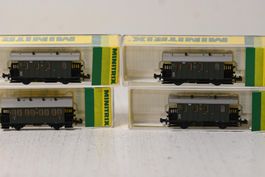 DR Personenwagen Minitrix Spur N mit OVP , 4 Stück