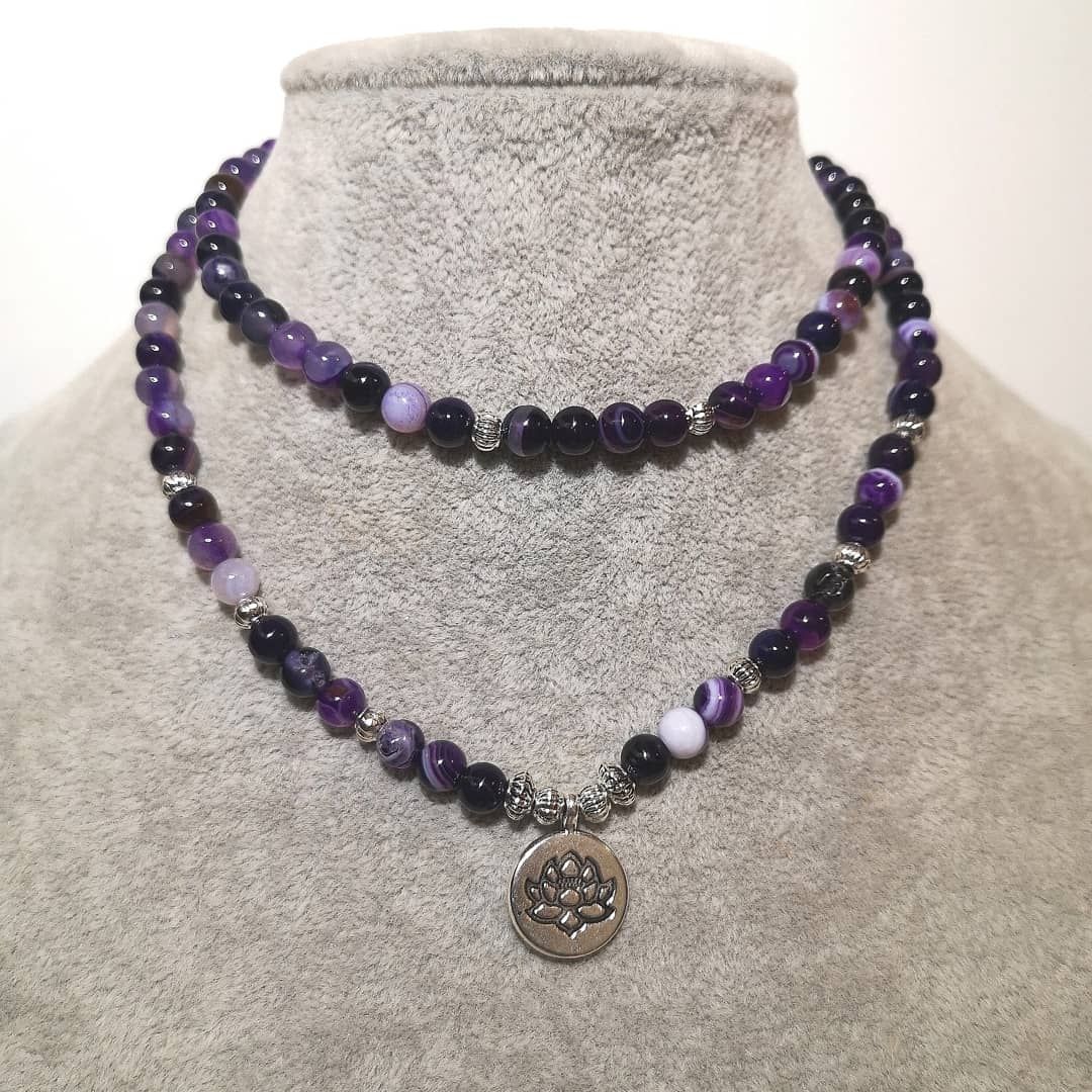 Bracciali & Braccialetti: 108 Mala Perlen Lila Armk. - Spendenaktion – Nuovo (secondo la descrizione) da Unterkulm venduto da Nachtigall 3