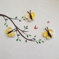 3 Stk Schmetterlinge gehäkelt, farfalle uncinetto 754 A