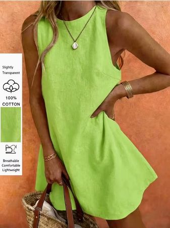 NEUES tolles Baumwoll Kleid hellgrün für Gr. XS/S - 226436