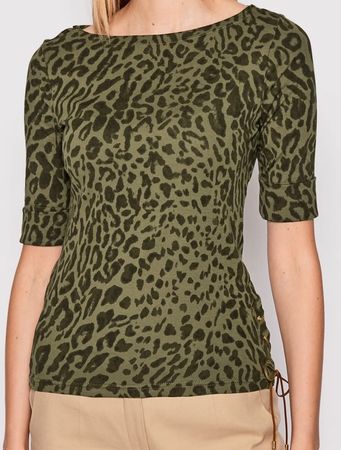 Ralph Lauren Poloshirt Bluse Gr.M Olivgrün Leo Bluse Shirt
