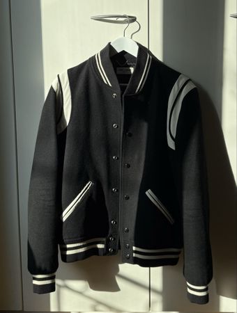 SAINT LAUTENT Blouson Noir-Blanc 48