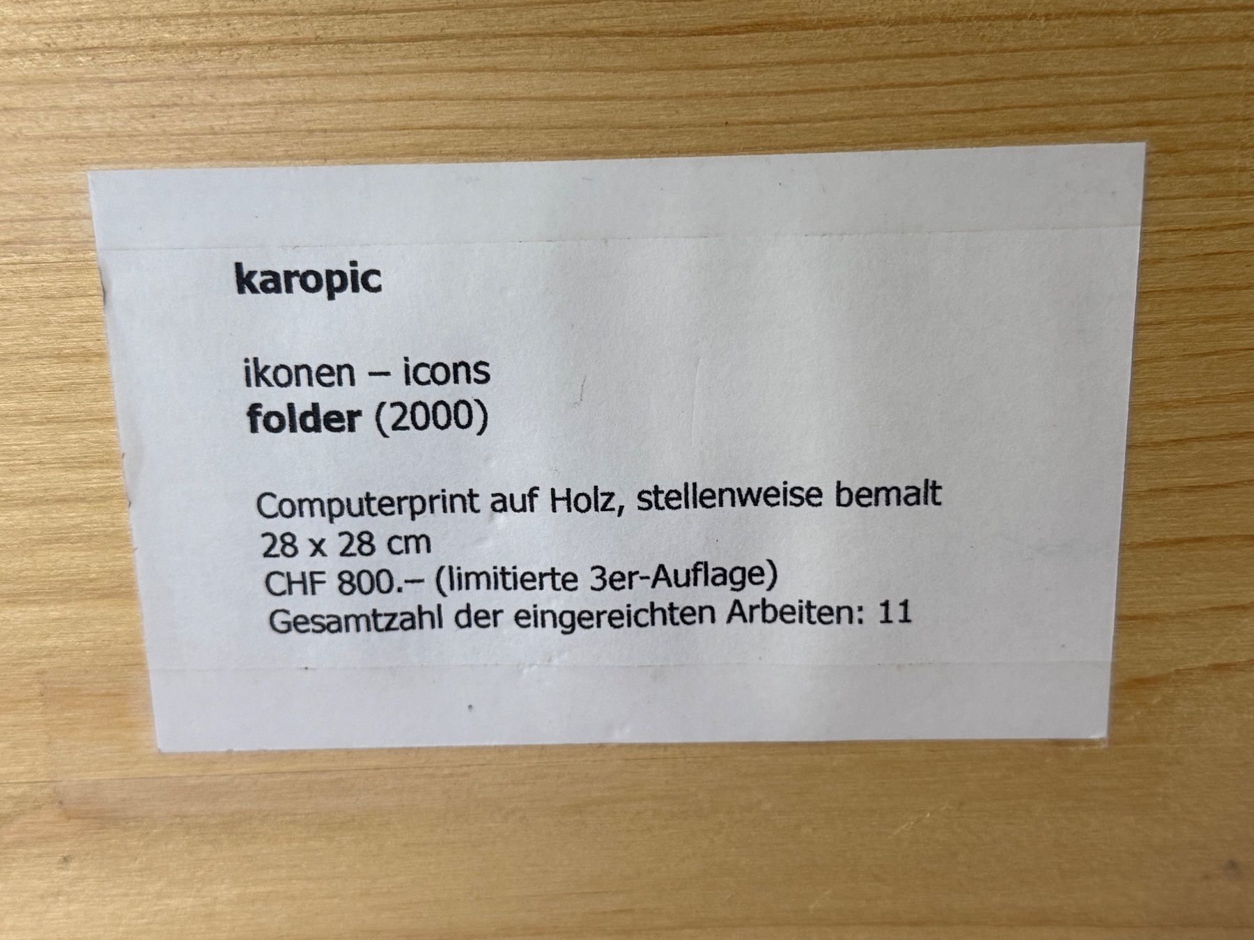 Gemälde: KAROPIC Computerprint auf Holz aus Sammlung – Gebraucht aus Bern von Jwpm66 2