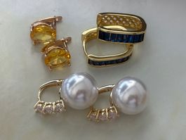Luxus Elegante Ohrstecker Ohrschmuck  Farbe: Gold Zirkonia