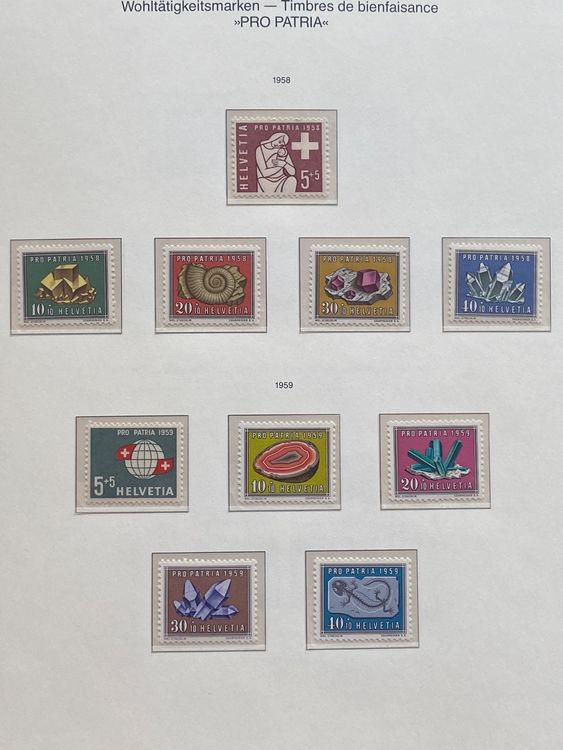 Pro Patria 19581959 ungestempelt Kaufen auf Ricardo