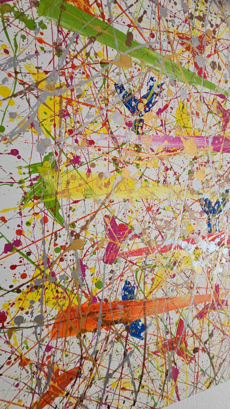Gemälde: Tableau abstrait unique et coloré – Idéal pour décor – Neu (gemäss Beschreibung) aus Le Locle von fab_c9hh 5
