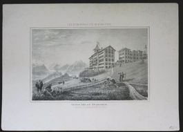 Rigi Kulm Lithographie von Labhardt selten