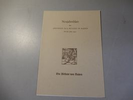 Neujahrsblatt der Apotheke Dr. Münzel Baden 1952