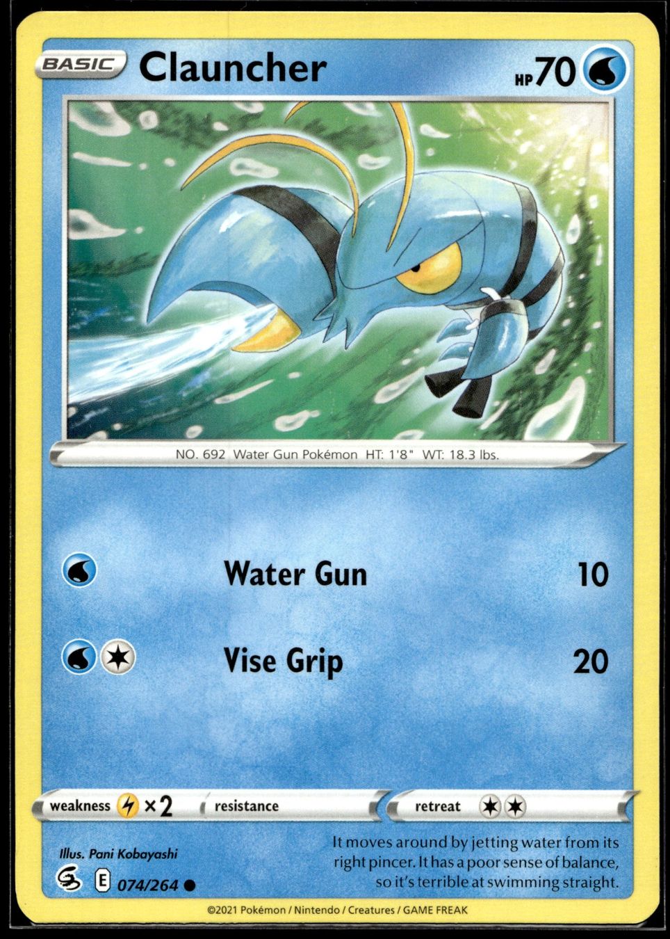 Pokémon Carte collezionabili: Clauncher(FST EN 074/264) – Usato da Affoltern am Albis venduto da Chiesa_5