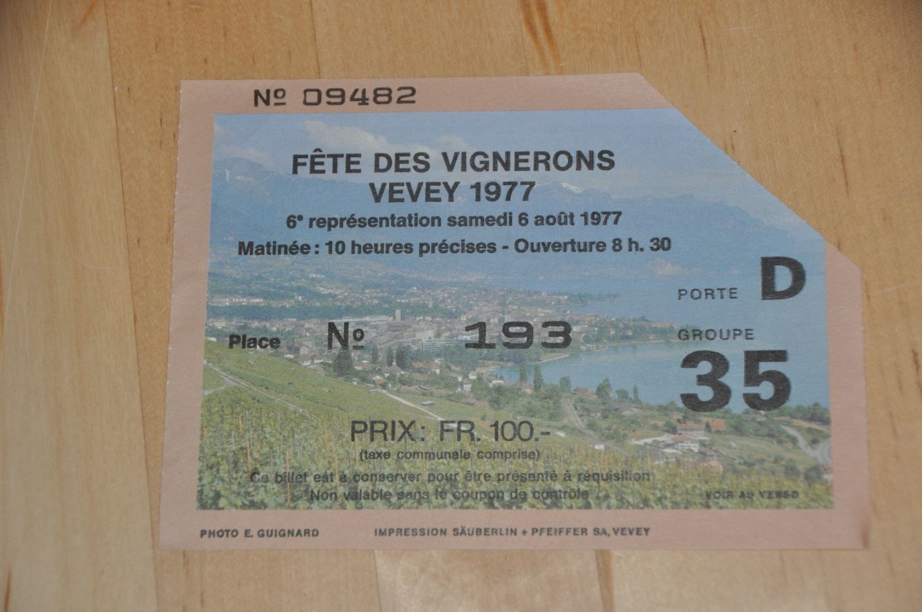 Biglietti: Winzerfest Vevey 1977 - Prospekte Ticket – Usato da Worb venduto da Buespy 1