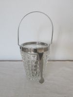 Eiswürfelbehälter Vintage Glas mit Zange, Top Zustand!