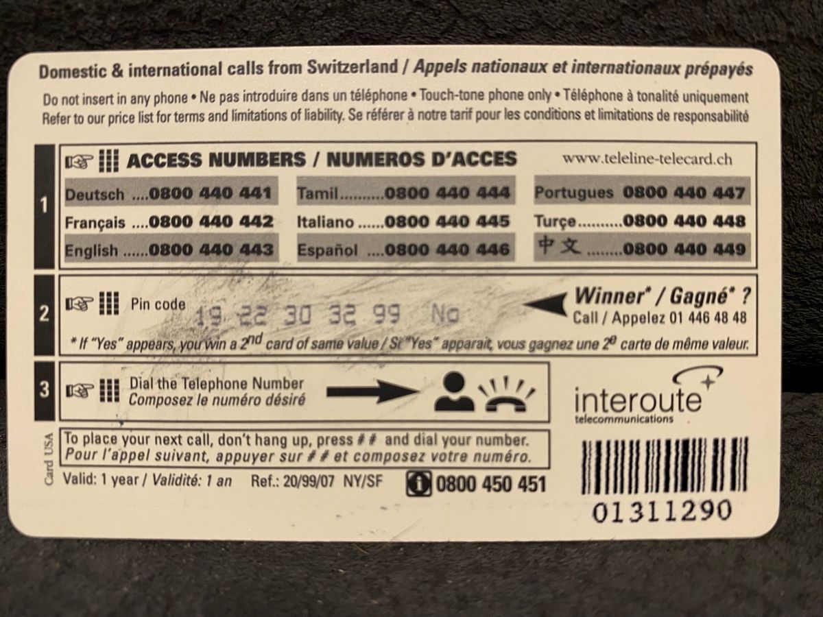 Cartes de téléphone: Teleline – D'occasion à Lausanne par babacard10 1