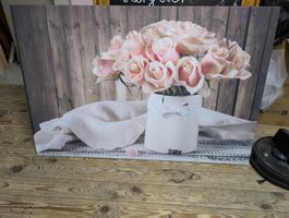 Leinwandbild Rosen Motiv Holzrahmen