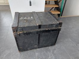 Antike Militärtruhe für Sattel, um 1900, Originalschlüssel