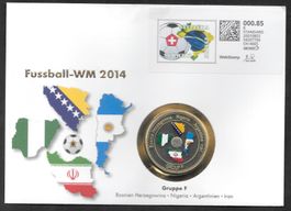 Münzbrief Fussball WM 2014 Brasilien Gruppe F
