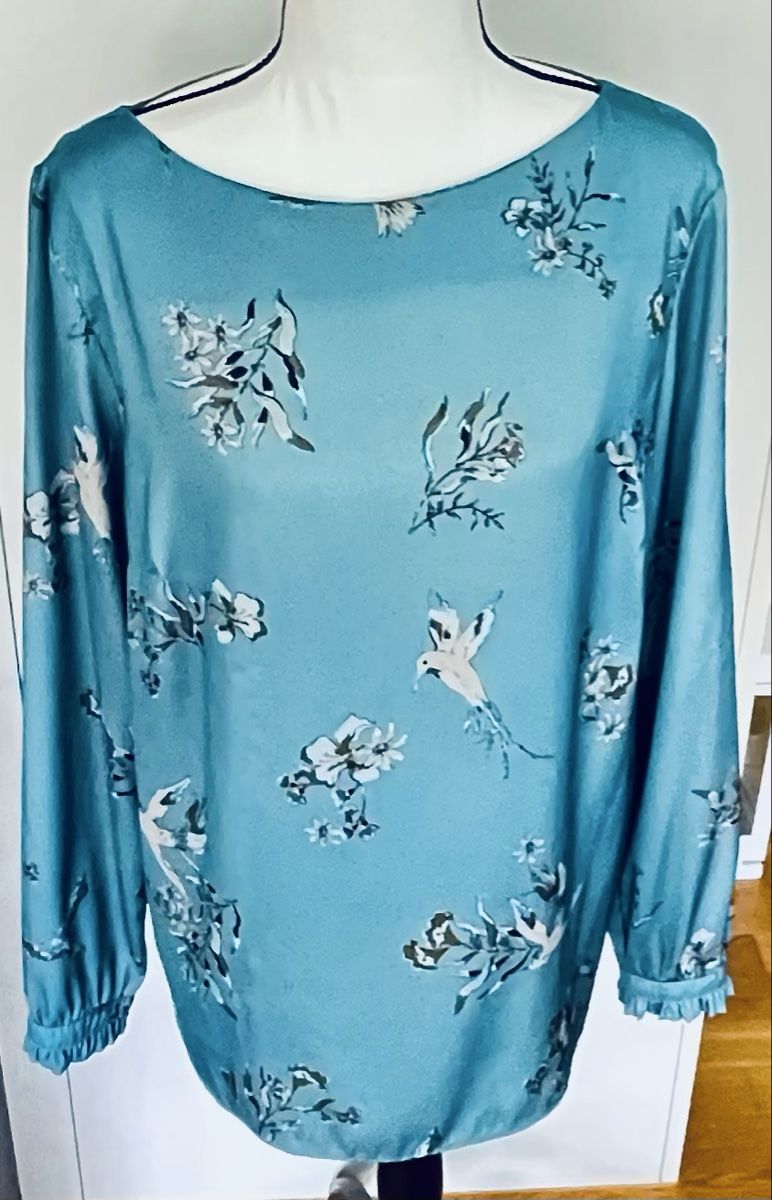 H&M Camicette: H&M Bluse Türkis Blumenmuster Gr. 40 Top Herbst – Usato da Gränichen venduto da RetoLexi 2