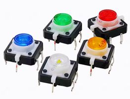 5Stk LED Tactile Switch Taster 12x12x7mm 5 Farben