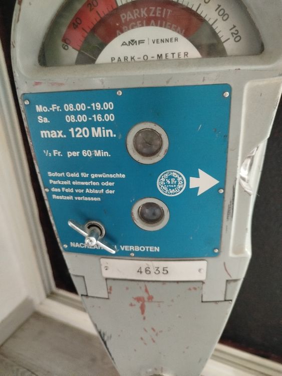 Alte Parkuhr AMF Venner Park-O-Meter - Zürich (Gebraucht) in Glashütten ...