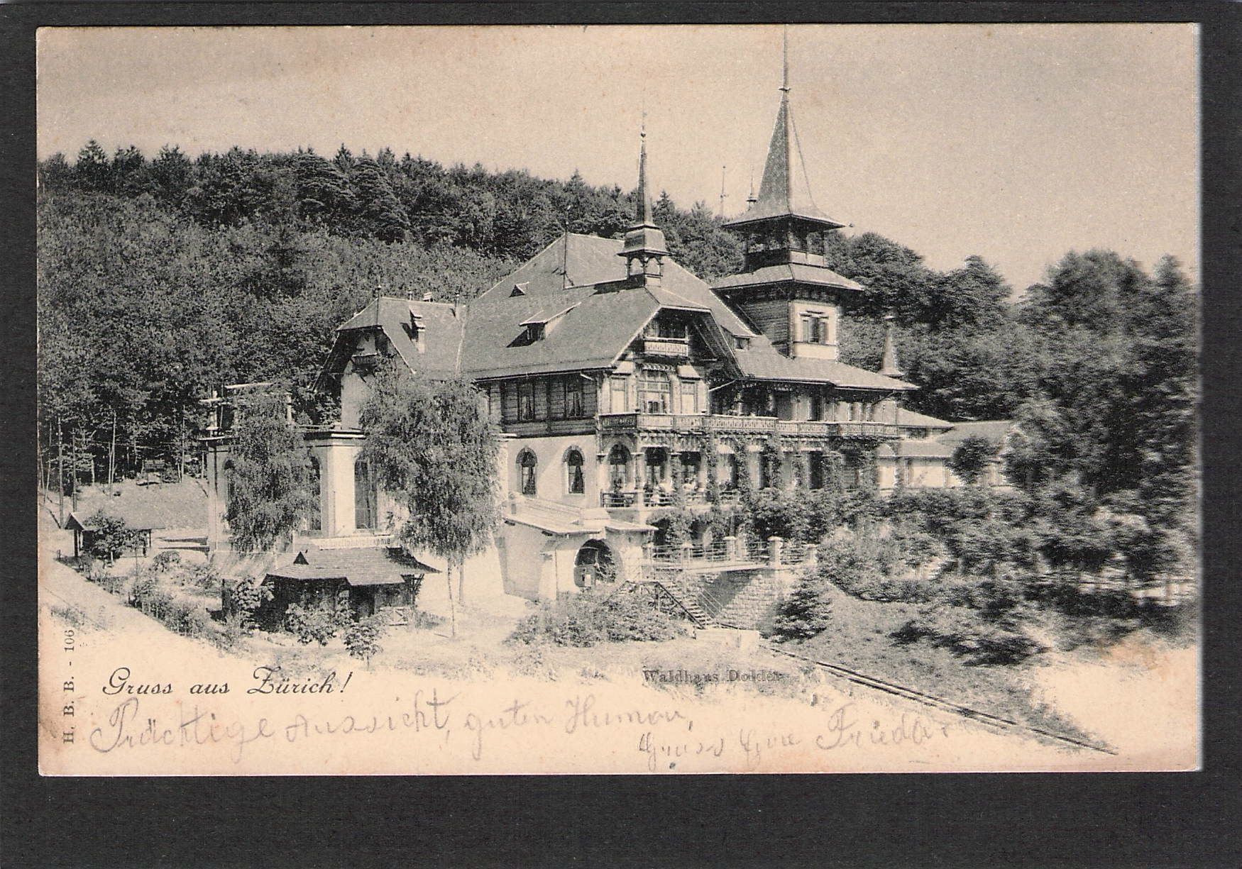 Cartoline postali: AK/Zürich , Waldhaus Dolder , 1902 – Usato da Reichenburg venduto da Pipo-67