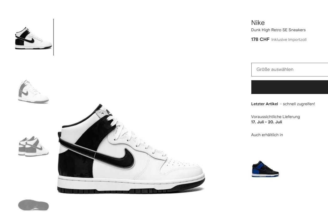 Nike Scarpe da uomo: NIKE Dunk High Retro SE Herren Sneakers 43 Schwarz/Weiss – Usato da Effretikon venduto da SEMOUNA