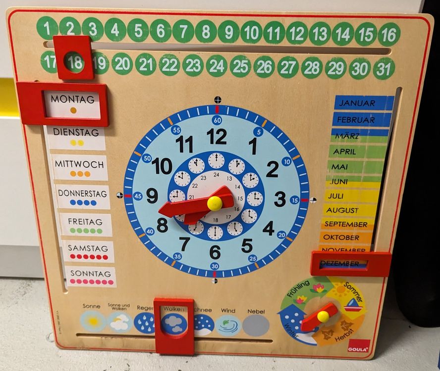 Goula Kalenderuhr Lernspiel - Kinder Uhr Zeit Lernen 51315