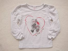 Baby Girl Langarmshirt Pullover C&A Gr. 86 Pferd Weiss