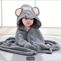 Baby Bademantel Frottee Elefant Grau Neu
50