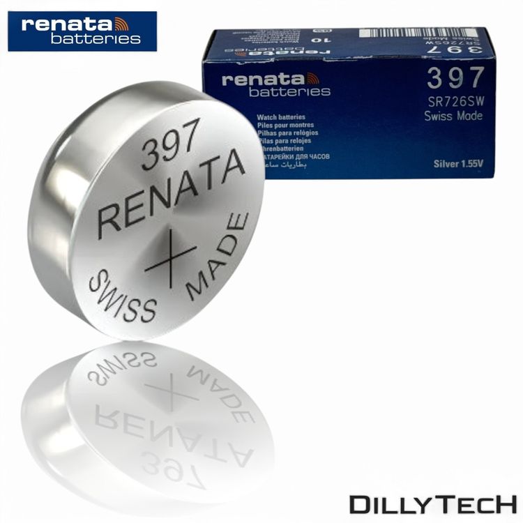 Caricatori & Batterie: Renata 397 Box, SR726SW Knopfzellenbatterie - 3 Stk. – Nuovo e nell'imballaggio originale da Erlenbach ZH venduto da dillytech.ch 2