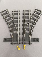 LEGO Eisenbahn Weichen Paar 9V grau guter Zustand