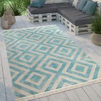 -60% ❌ Moderner Teppich In- & Outdoor neu 🩵 blau / grau