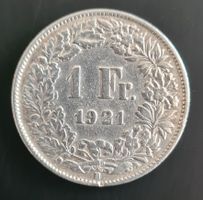1 Franken 1921 B Silbermünze Schweiz Helvetica silver Coin