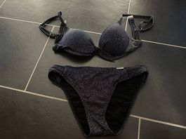 Bikini schwarz/silber 70C Doria