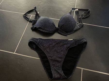 Bikini schwarz/silber 70C Doria