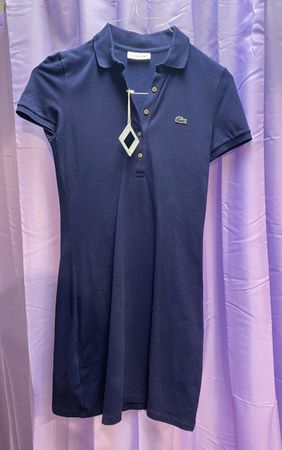 Lacoste Kleid, Gr. 34, Dunkelblaues Sommerkleid, Polo-Look