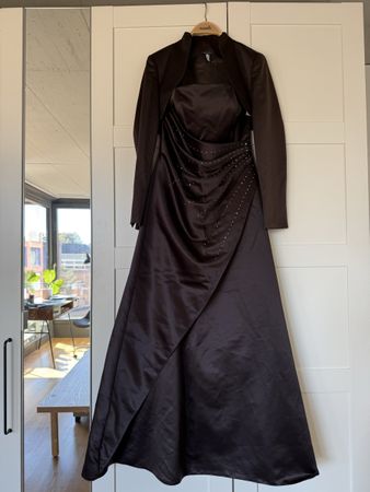 Abendkleid Mariposa braun mit Bolero Grösse 38 neuwertig 